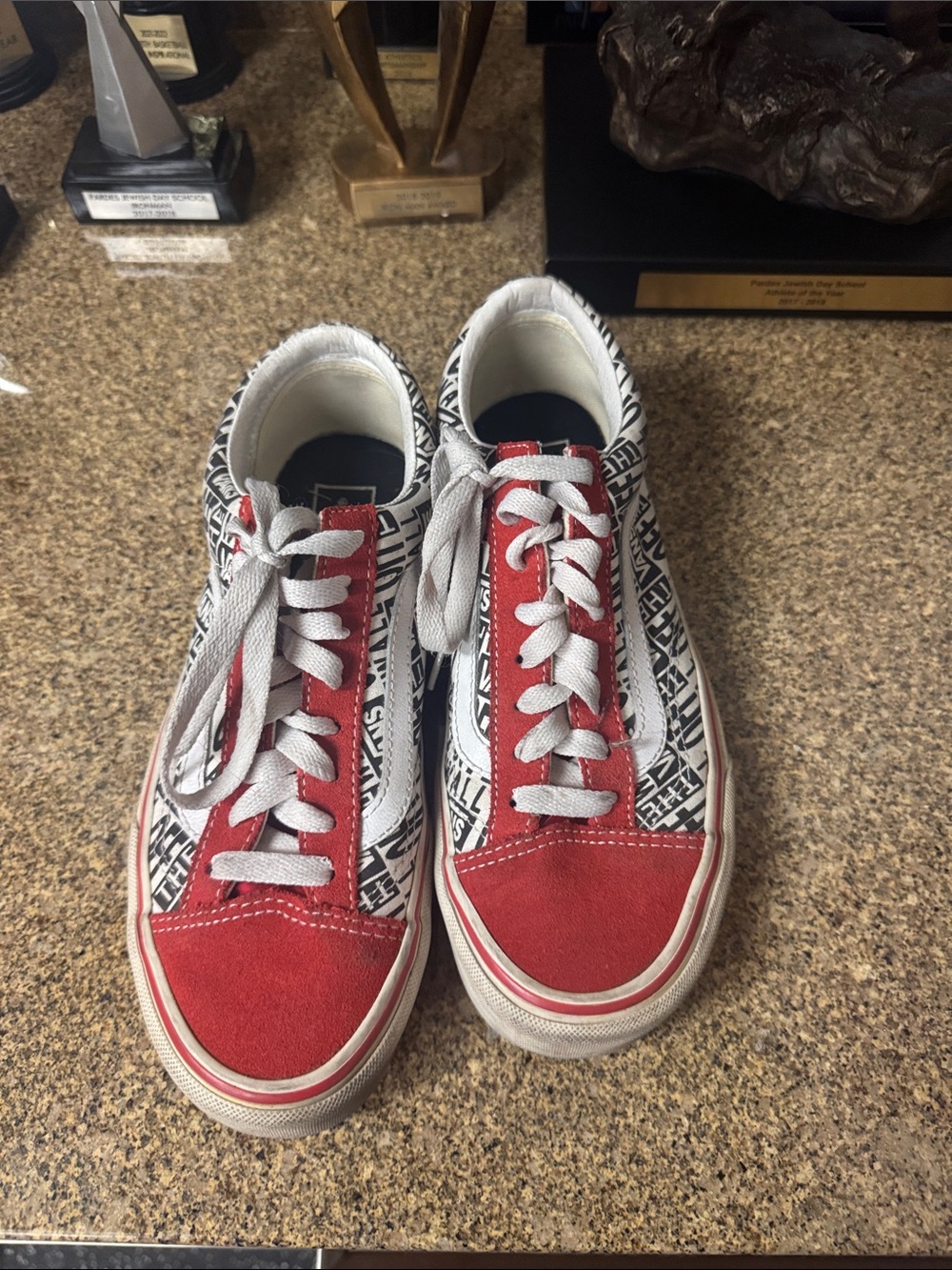 Vans Red & White Graphic Old Skool Sneakers
